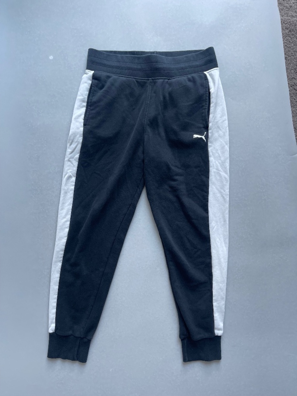 Puma Black Gray Side Stripe Jogger Sweatpants Women’s L